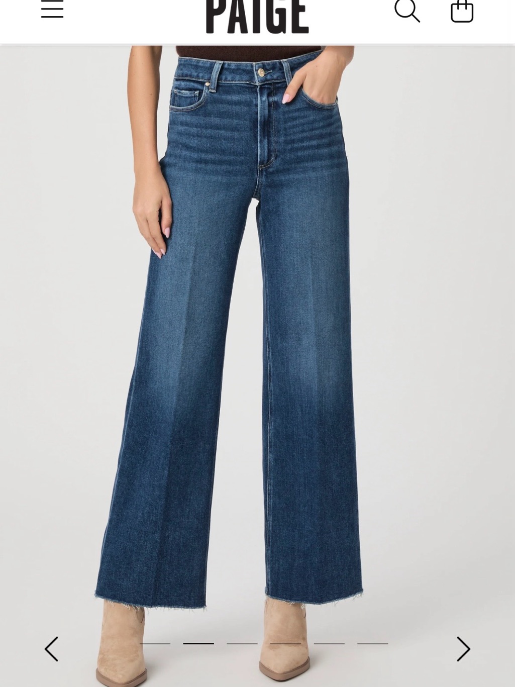 Paige Anessa 31" Wide Leg Jeans- Arpeggio Frayed Hem